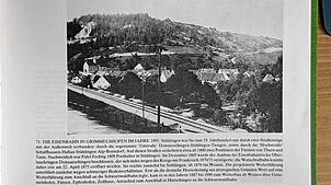 So sah die Ortschaft Grimmelshofen mit der Bahnlinie im Jahr 1895 aus. Das Bild stammt aus dem Buch „Stühlingen in alten Ansichten“ von ...