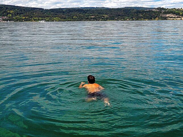Schwimmen im Bodensee ist einfach herrlich.