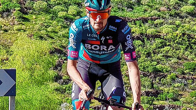 Schwierige Bedingungen: Der Albbrucker Nico Denz vom Team &bdquo;BORA-hansgrohe&ldquo;, hier im Training auf Gran Canaria, hatte es beim ...