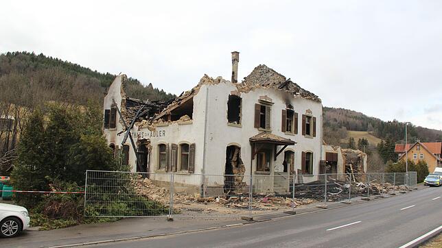 Das ehemalige Gasthaus Adler in Schwaningen wurde ein Raub der Flammen und war für die Familie Kraft ein weiterer Schicksalsschlag.