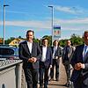 Auf der Rheinbrücke zwischen Waldshut und Koblenz (von links): Felix Schreiner, Joachim Baumert, Ulrich Krieger, Andreas Morasch und ...