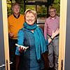 Einladung zur kleinen Vesperkirche: Udo Engelhardt von der Singener Tafel, Pfarrerin Andrea Fink-Fauser und Joachim Hager vom Helferteam ...