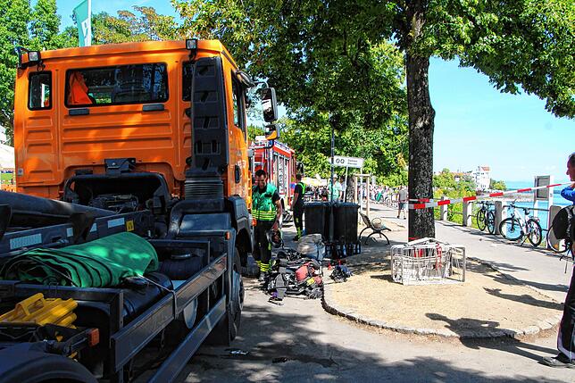 Bild 6: Bilder der Brandstelle nach einem Feuer auf dem Seehasenfest