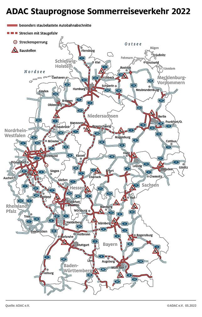 ADAC Stauprognose für den 15. bis 17. Juli: Hier brauchen Autoreisende im Sommer besonders viel Geduld.