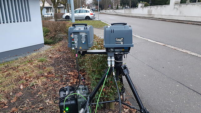 Ein mobiler Blitzer im Stadtgebiet von Waldshut-Tiengen.