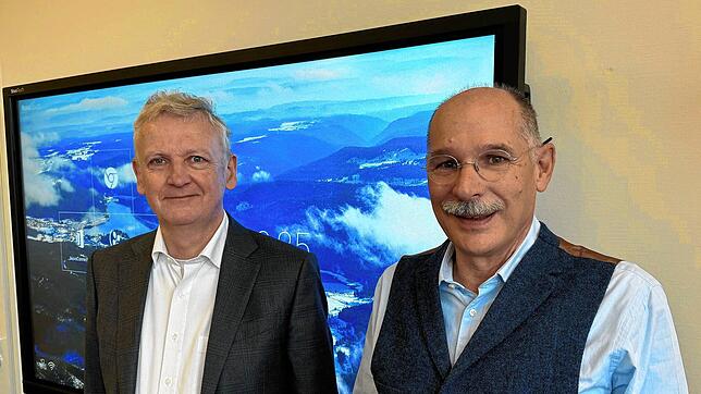 Die beiden Schluchseewerk-Vorstände Stefan Vogt (links) und Nicolaus Römer gehen in wenigen Wochen in Ruhestand.