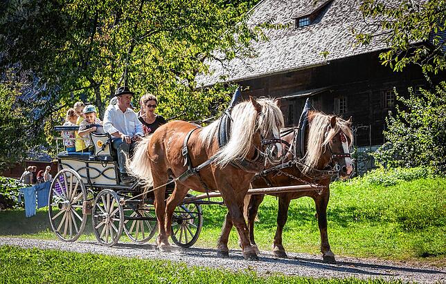 Ob Mit dem Rad, dem Zug, dem Auto oder mit der Kutsche – hier im Freilichtmuseum Vogtsbauernhof – an den Feiertagen im Frühjahr und ...