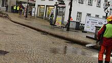 Nur 48 Stunden, nachdem er von der Narrenzunft Narrizella Ratoldi aus Radolfzell aufgestellt worden war, liegt der Narrenbaum schon ...