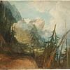 William Turners Gemälde &bdquo;Die Gotthardstraße zwischen Amsteg und Wassen, Blick ins Reusstal&ldquo; (ca. 1814/15, Gouache, Graphit ...