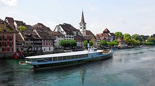 Ein Bild aus der Zukunft: So stellt sich der Verein Pro Dampfer das Dampfschiff im Blick von Gailingen auf dem Rhein vor Diessenhofen vor.