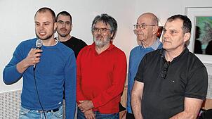 Die Initiatoren von Versammlung und Petition in Oberwihl, von links Björn Winkler, Ralf Albiez, Gerhard Krug, Herbert Siebold und Bernd ...