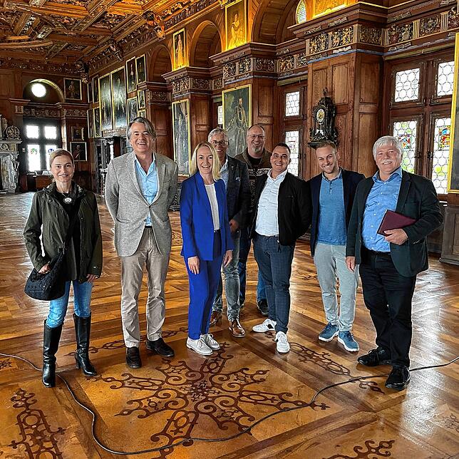 Der CDU-Ortsverband im Frühjahr dieses Jahres zu Besuch im Schloss Heiligenberg (von links): Stephanie Ritter, Christian Fürst zu ...