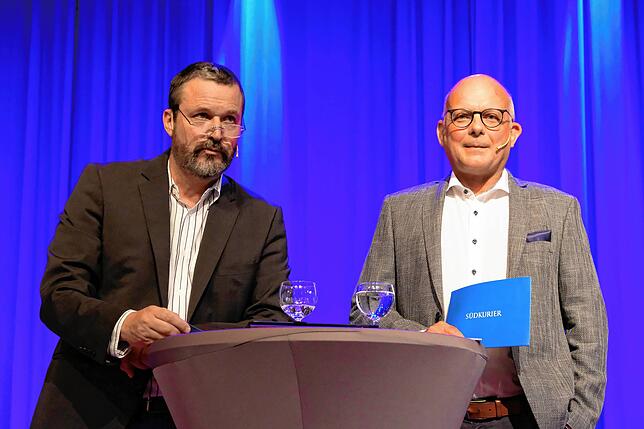 Andreas Gerber, Leiter der Lokalredaktion Bad Säckingen, und Kai Oldenburg, Leiter der Lokalredaktion Waldshut, moderierten die ...