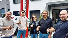 Stolzes Team: Geschäftsführer Herbert Kopp, Andreas Sturm, Seila Jelic, Ewald Faitsch und Sebastian Kopp (von links) freuen sich über ...