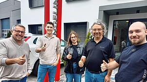 Stolzes Team: Geschäftsführer Herbert Kopp, Andreas Sturm, Seila Jelic, Ewald Faitsch und Sebastian Kopp (von links) freuen sich über ...