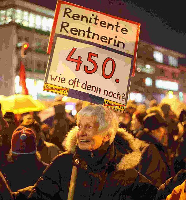 Eine "renitente Rentnerin": Renate Rüter, 79, stellt sich seit nunmehr neun Jahren gegen das Bahnprojekt Stuttgart 21.