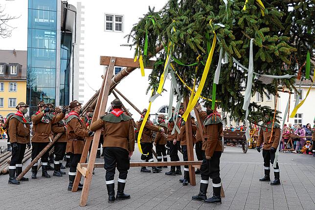 Bild 11: Bilder vom Narrenbaumstellen der Narrizella Ratoldi auf dem Marktplatz