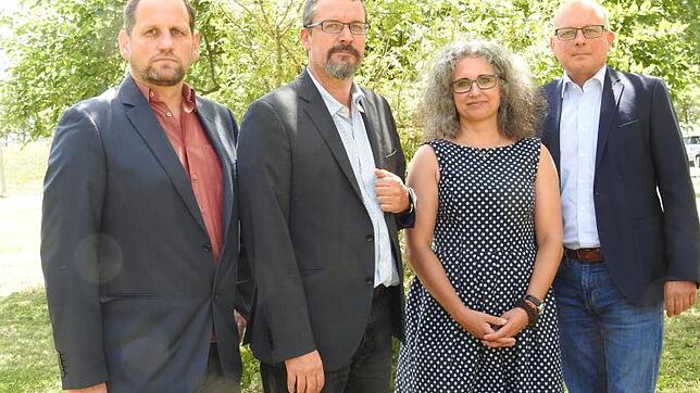 Die Bundestagskandidat der AfD, Martina Böswald (Dritte von links), mit den SÜDKURIER-Redakteuren Justus Obermeyer, Andreas Gerber und ...