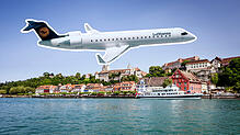 Die &bdquo;Meersburg&ldquo; über Meersburg: Die Maschine hat insgesamt 26.700 Flüge absolviert.