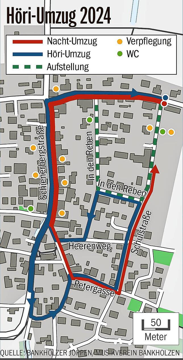 Bild 1: So läuft der Höri-Umzug 2024 in Bankholzen ab