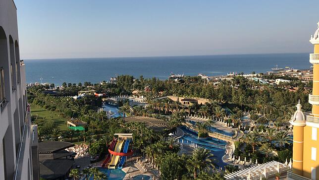 Blick vom Balkon des Hotel Melas Lara in Antalya.