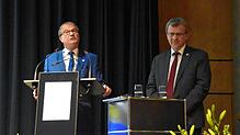 Mit Vertrauen: Rheinfeldens Oberbürgermeister Klaus Eberhardt (links) und Stadtammann Franco Mazzi aus der Schweiz.