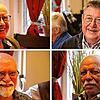 Rudi Maier (oben links), Rolf Braun (oben rechts), Peter Hellstern (unten links) und Friedrich Siebenrock (unten rechts) beim Stammtisch ...