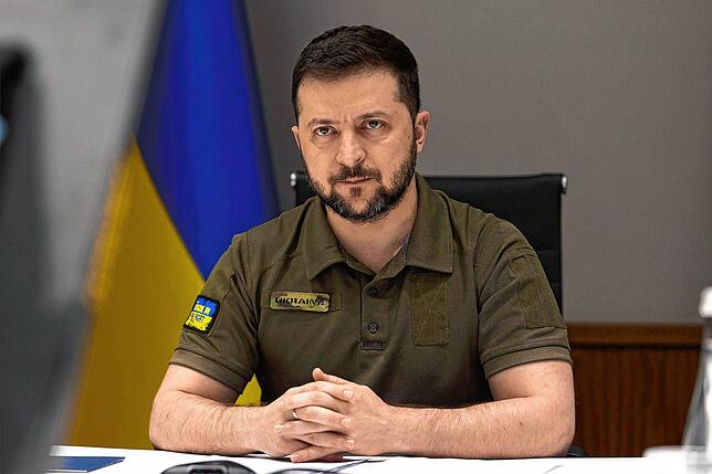 Wolodymyr Selenskyj, Präsident der Ukraine, während einer Videoansprache.