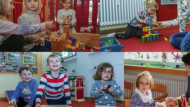 Den Jungen und Mädchen im evangelischen Kindergarten in Stetten a.k.M., wie hier (von links) Vivian, Kira, Elin, Maria, Ilijas, Leon, ...