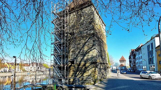 Das Gerüst am Pulverturm wird nach Ostern abgebaut. Und was kommt dann?