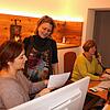 Sie sind ein neues, gleichwohl eingespieltes Team. Selina Pfeiffer (von links), Eugenia Wachtel und Ingeborg Eichkorn schmeißen in der ...