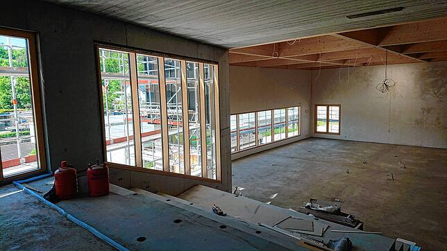Großbaustelle für das neue Schulhaus in Wutöschingen mit einem Blick in den Co-Working-Space.