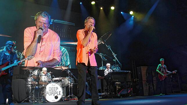 Deep Purple mit Frontmann und Sänger Ian Gillan beim Konzert im Rahmen des Schloss Salem Open Air.