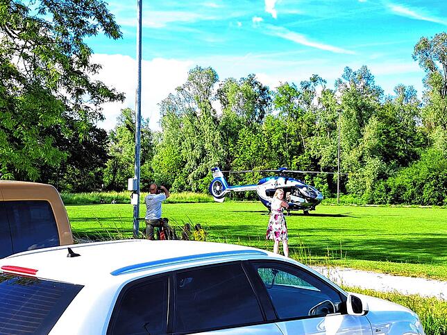 Auch ein Hubschrauber wurde zur Sicherheit angefordert.
