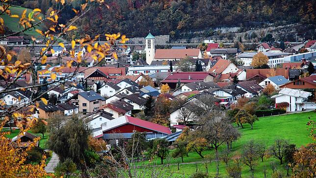 Im unteren Wutachtal liegt die Gemeinde Wutöschingen. Auf dem Bild ist der Ortskern von Wutöschingen zu sehen.
