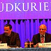 Die SÜDKURIER-Redakteure Andreas Gerber (links) und Kai Oldenburg (Bild) moderieren die Wahlarena. Das Foto stammt von einer früheren ...