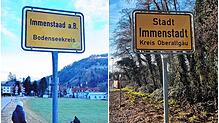 Verwirrung am Ortseingang: Die Schilder von Immenstaad und Immenstadt wurden getauscht. Die Orte liegen gut 85 Kilometer voneinander ...