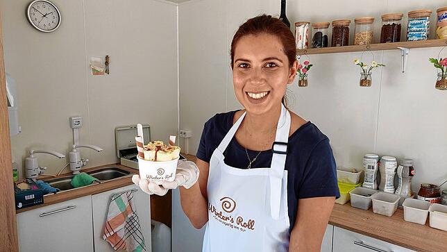 So sieht das fertige Eis aus, wenn Kelly Winter ihre Rollen gefertigt hat.
