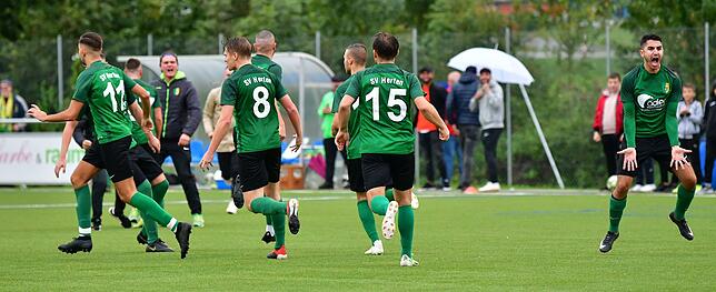 Ausgeflippt: In der Nachspielzeit glich Romano Males (Nr. 11) für den SV Herten beim VfB Waldshut zum 1:1 aus. Torjäger Tunahan Kocer ...