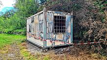 Der Container bei der Metzgergrube ist ausgebrannt. Foto: Stefan Ammann