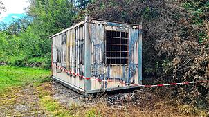 Der Container bei der Metzgergrube ist ausgebrannt. Foto: Stefan Ammann