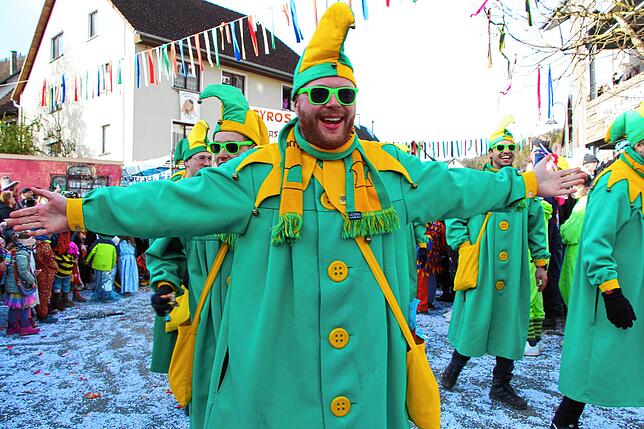 Bild 16: 56 Zünfte am Start beim Kleggau-Narrentreffen - hier die Bilder