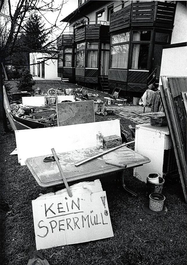 &bdquo;Kein Sperrmüll!&ldquo;, steht auf diesem Plakat geschrieben.