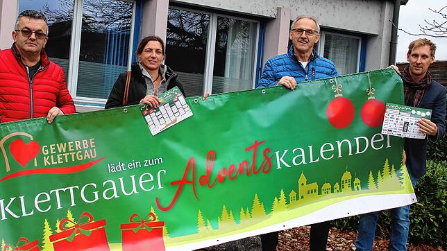 Vorfreude auf die neue Weihnachtsaktion in Klettgau: Michael Hack, Nicole Netzhammer, Andreas Bollinger und Benjamin Ritzmann (von ...