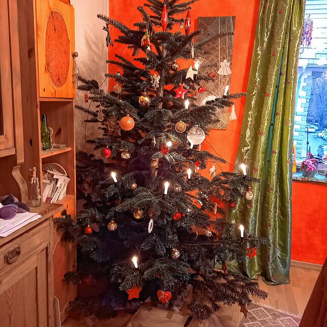 Bei Claudia Hoffmann und Gerhard Hauser von der Redaktion Villingen steht der Baum bereits ein paar Tage vor Heiligabend bereit.