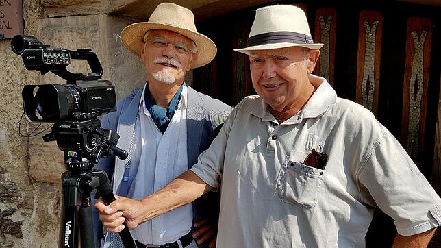 Burgschreiber Markus Manfred Jung und Filmemacher Gusty Hufschmid (von links).