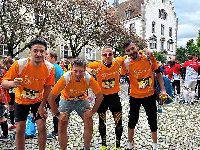 Walid Razzuok, Hannes Weber, Mathias Richter und Yassin Benjedali haben beim Dreiländer-Marathon in Bregenz mitgemacht.