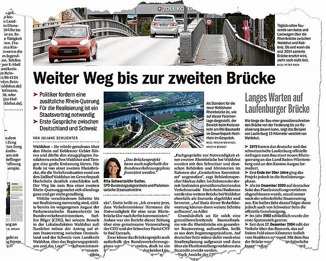 Bild 2: Pendler aufgepasst: Es bewegt doch etwas in Sachen zweite Rheinbrücke von Waldshut nach Koblenz