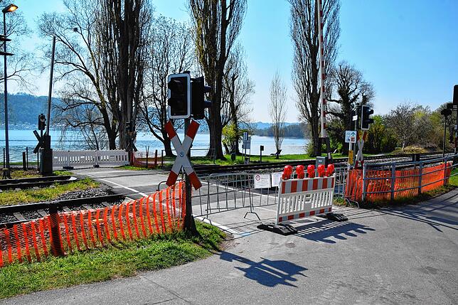 Die Sperrung in Ludwigshafen beim Waschplatz