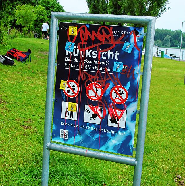 Rücksicht am Schänzle. Nicht jeder hält sich an den Wunsch.